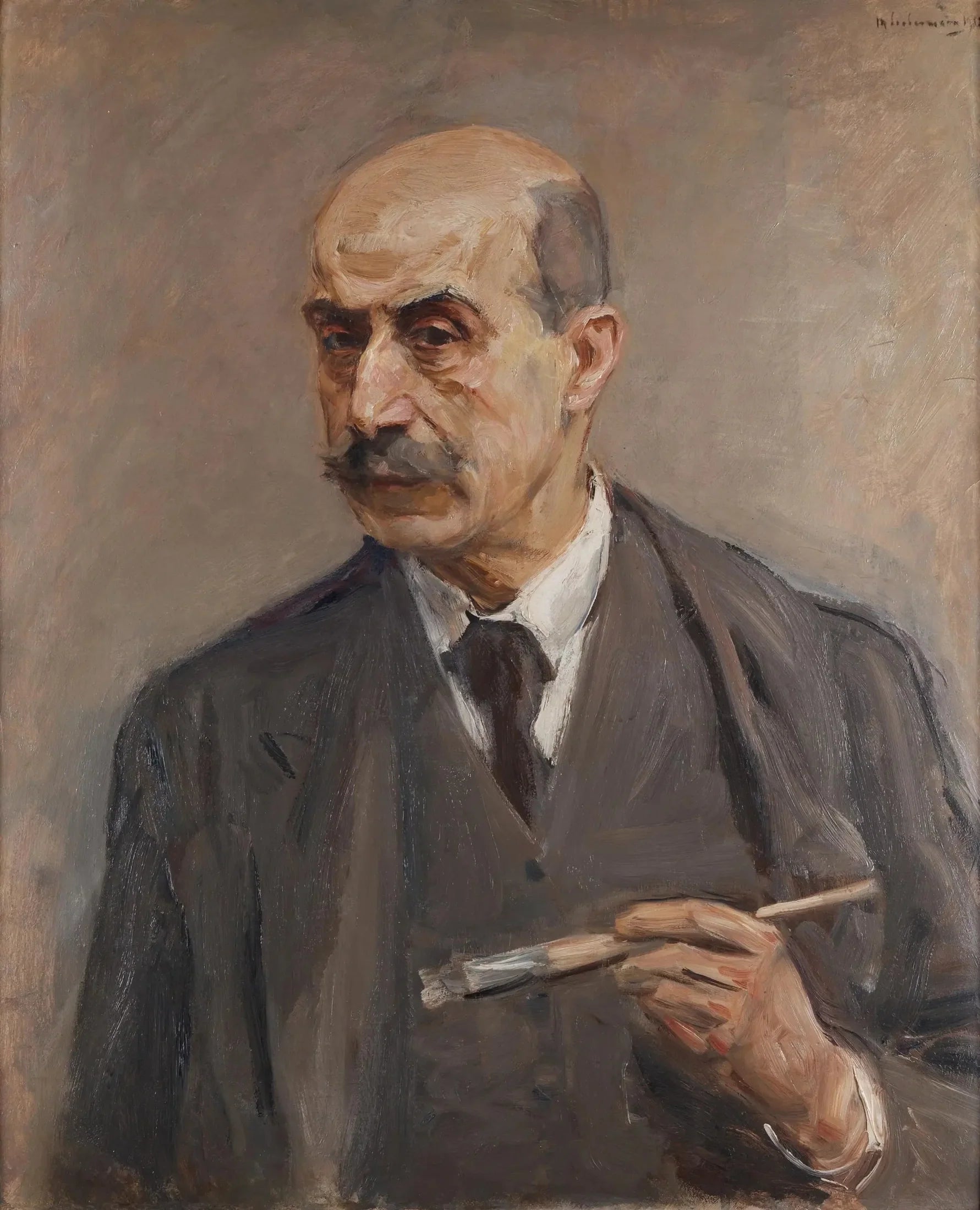 Autoportrait au pinceau - Max Liebermann image 1 copie peinte à la main à l’huile