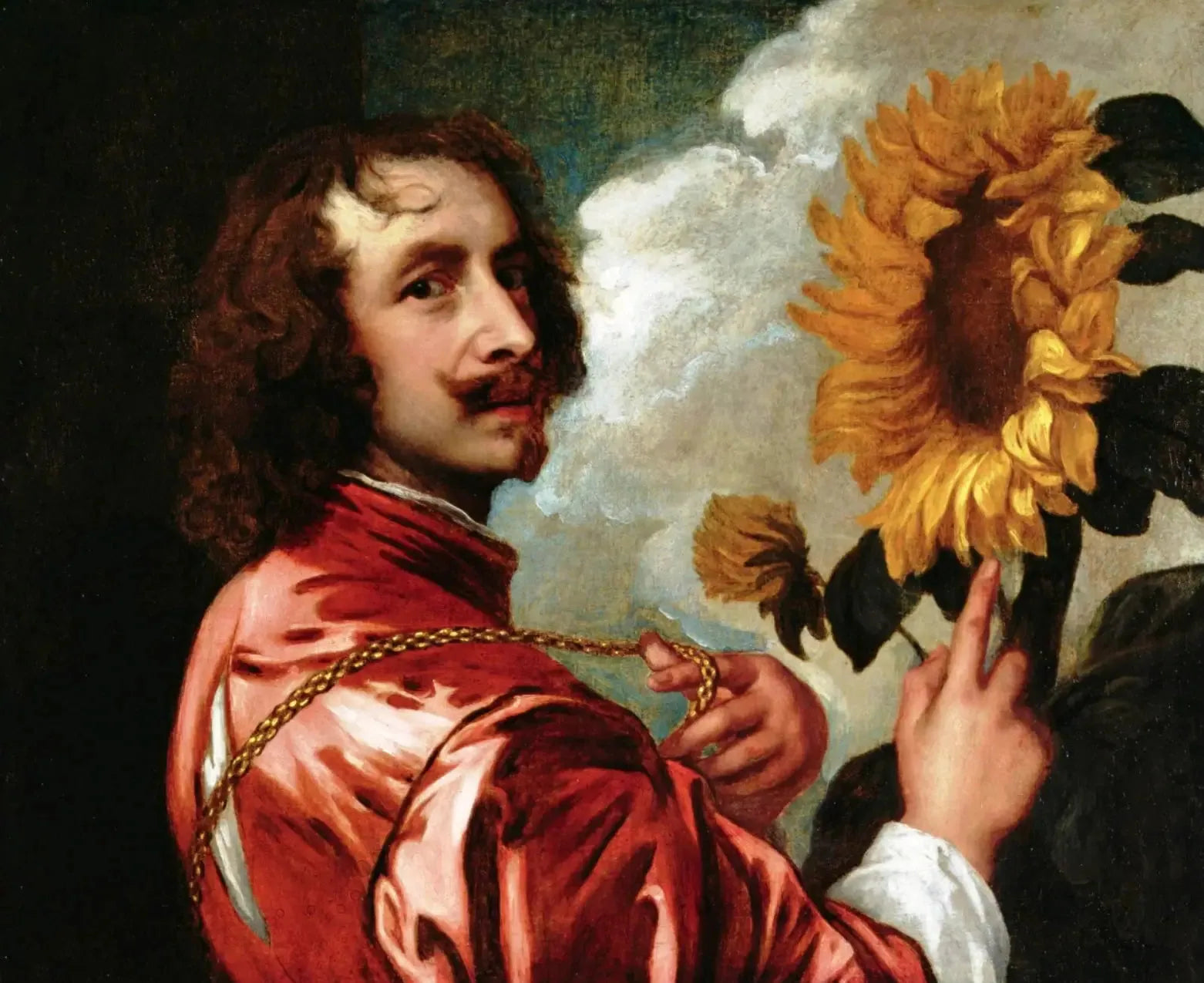 Autoportrait au tournesol - Antoine van Dyck image 1 copie de tableau peinte à la main