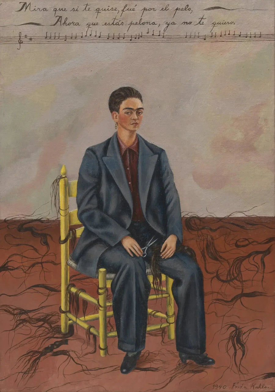Autoportrait aux cheveux coupés courts - Frida Kahlo