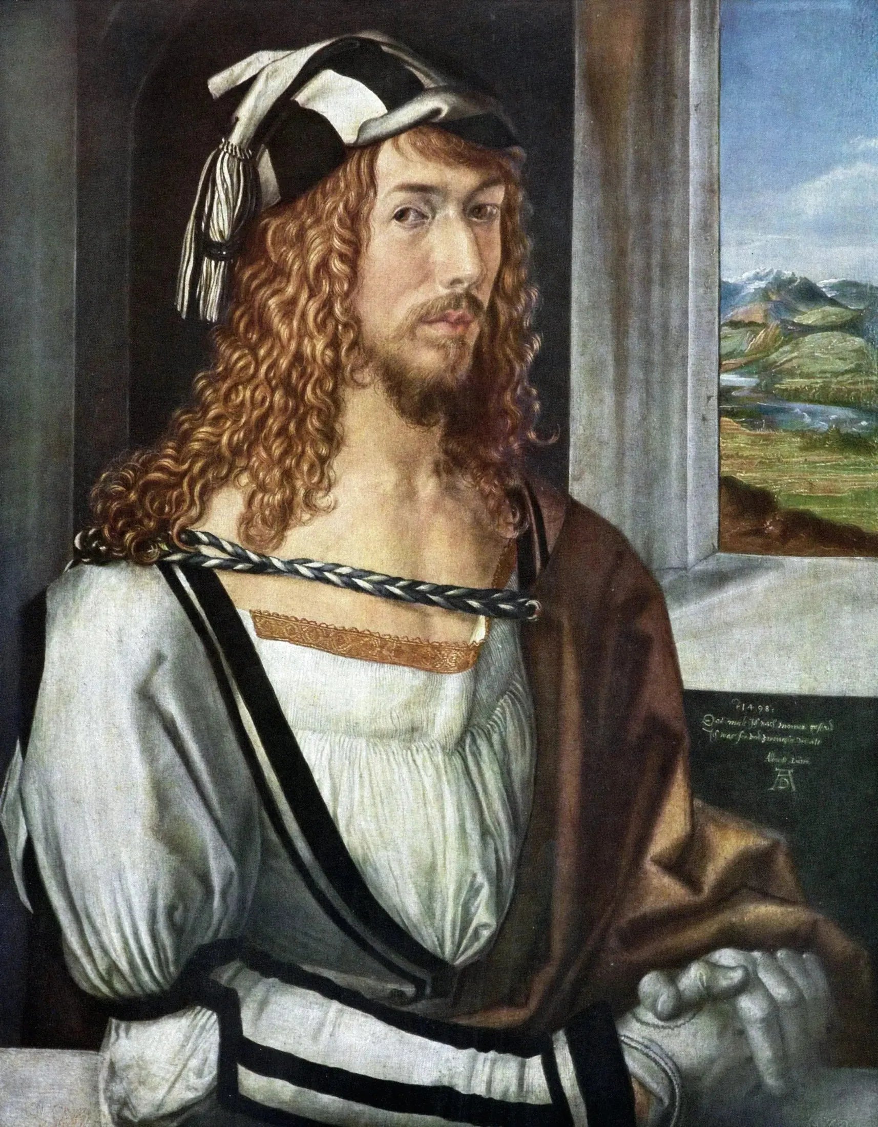 Autoportrait aux gants - Albrecht Dürer image 1 reproduction de peinture à l’huile