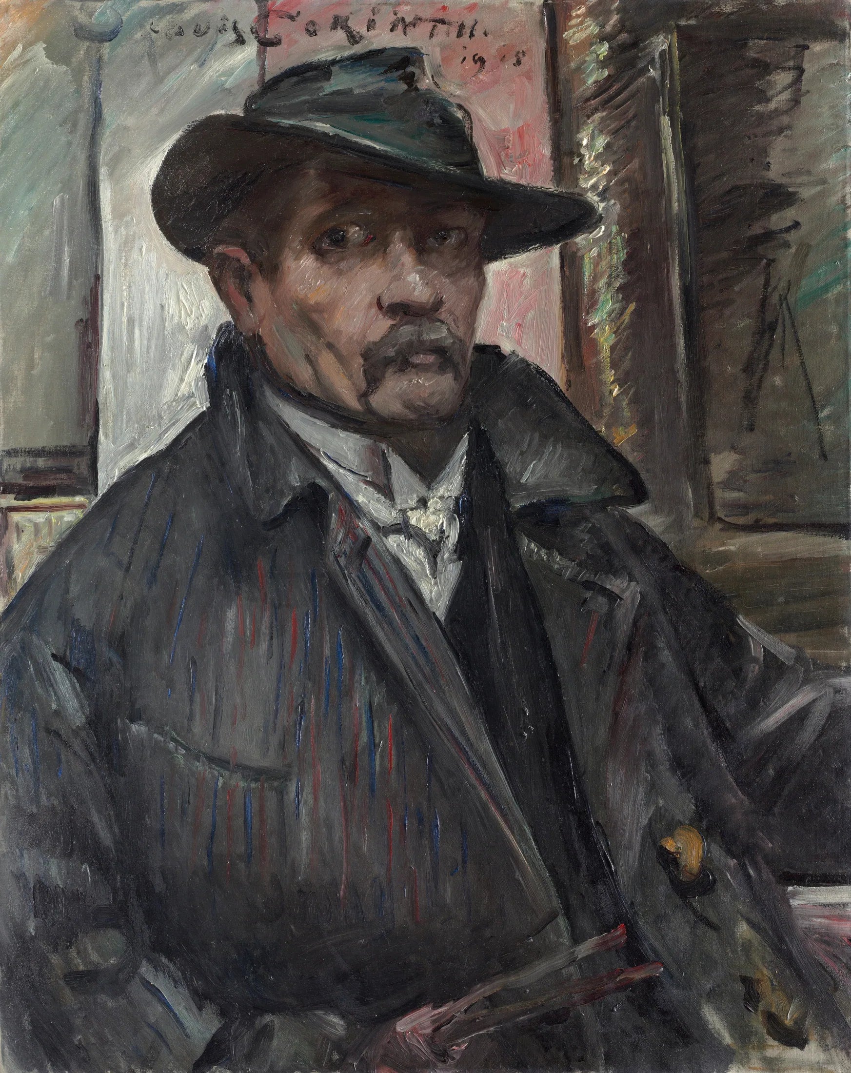 Autoportrait avec chapeau et manteau - Lovis Corinth image 1 tableau peint à l’huile sur toile