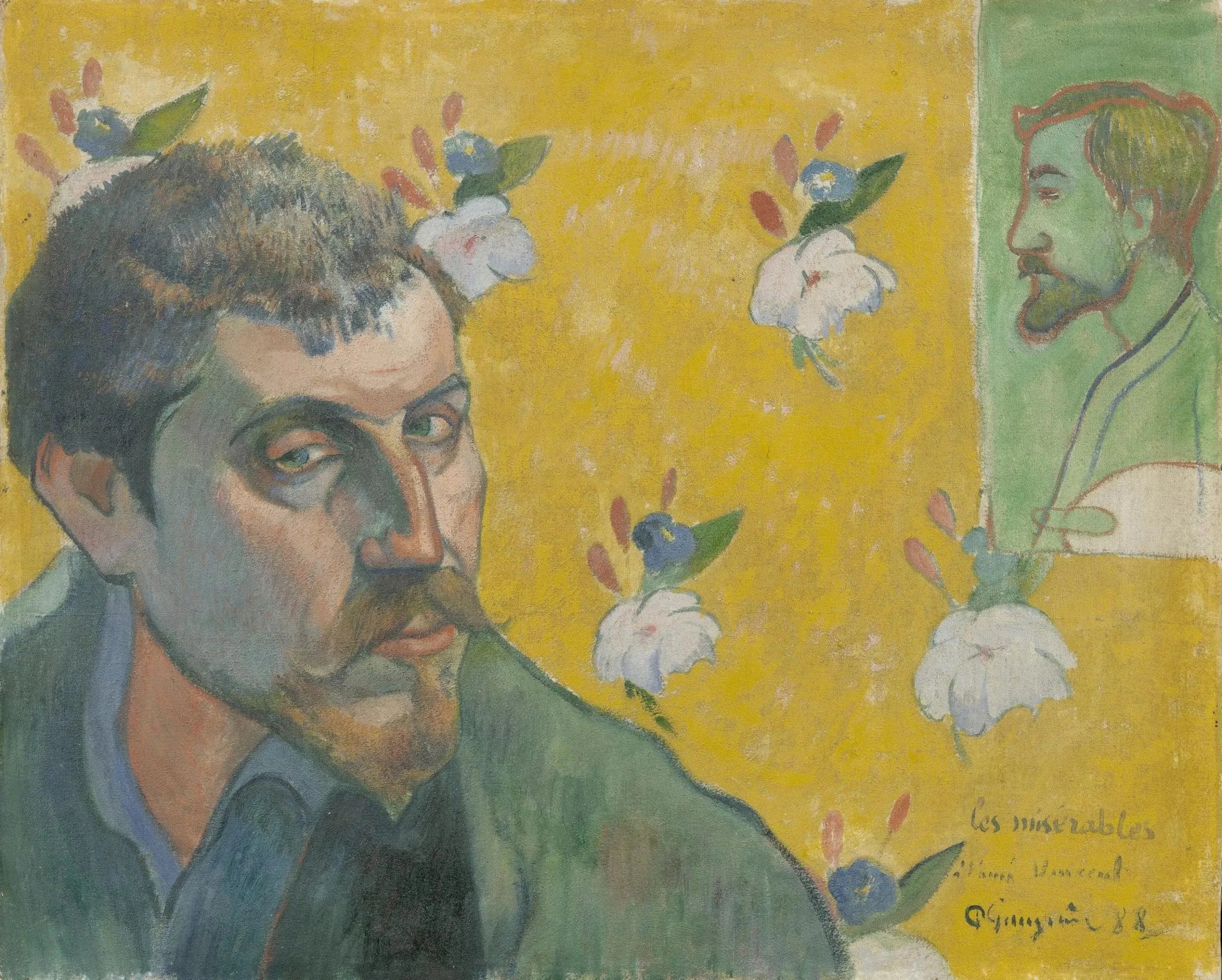 Autoportrait avec le portrait de Bernard - Paul Gauguin image 1 copie de tableau peinte à la main
