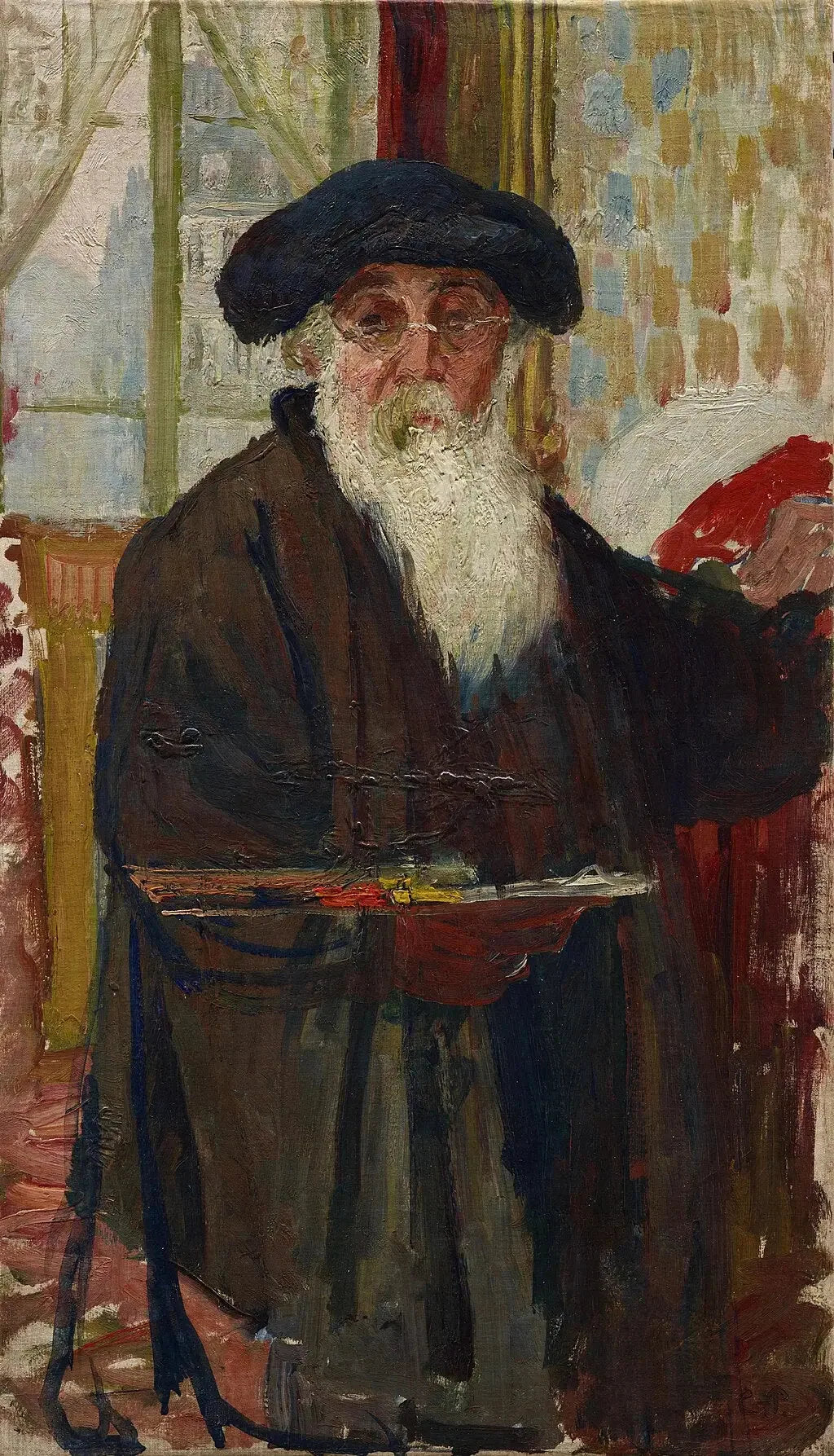 Autoportrait avec palette - Camille Pissarro image 1 copie de tableau peinte à la main