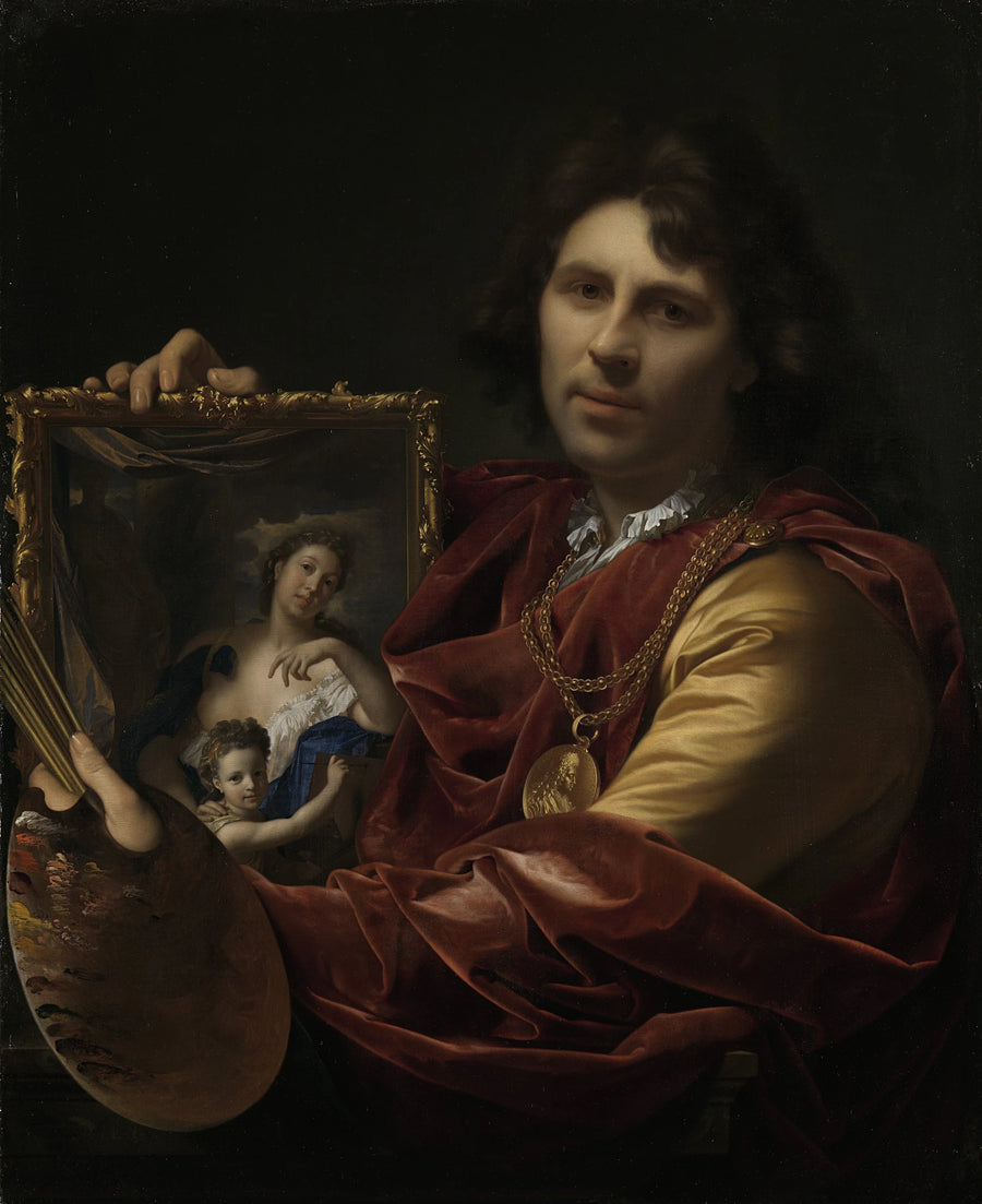 Autoportrait avec le portrait de son épouse Margaretha van Rees et de leur fille Maria - Adriaen van der Werff