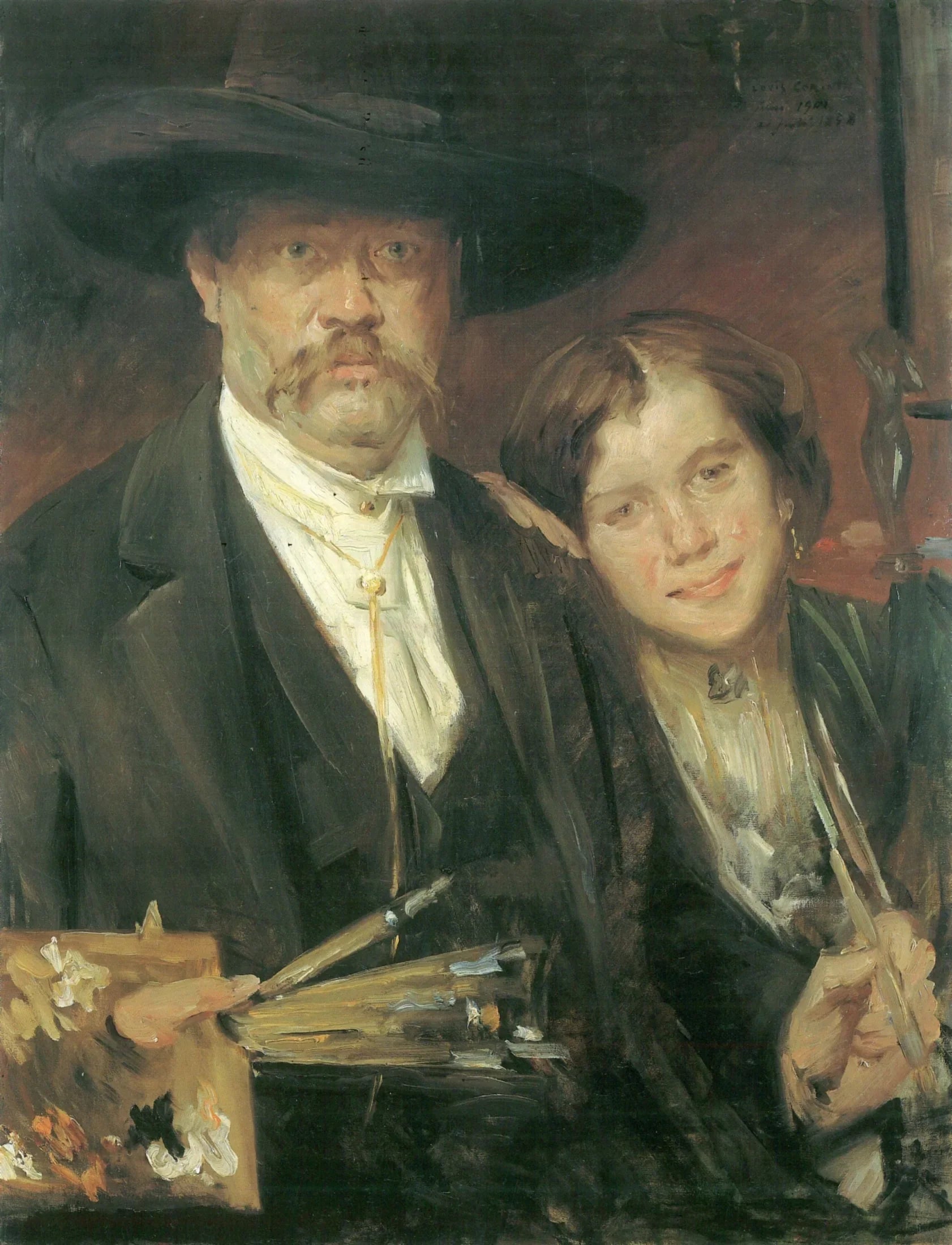 Autoportrait avec un modèle - Lovis Corinth image 1 reproduction artisanale de tableau