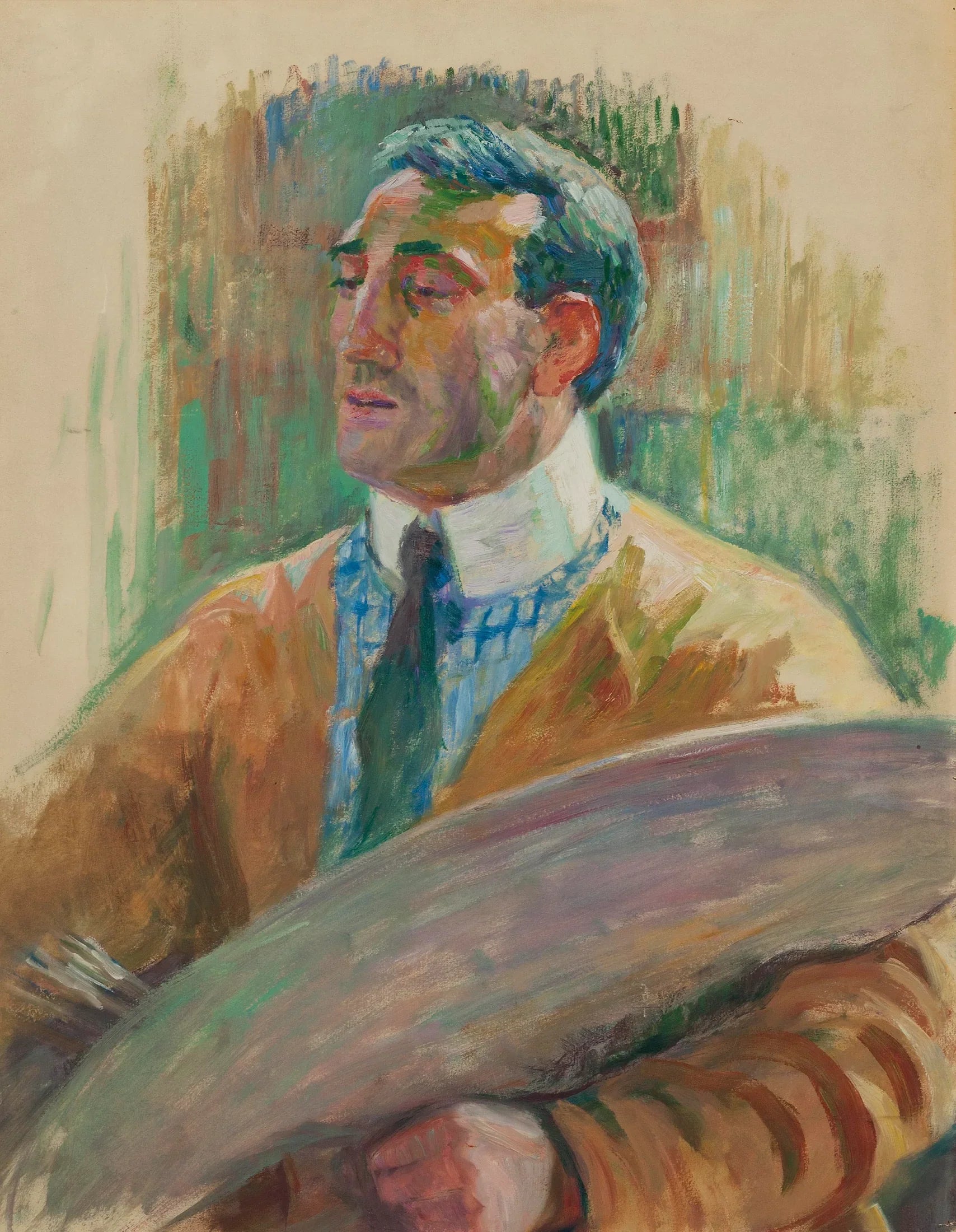 Autoportrait avec une palette - Théo van Rysselberghe image 1 reproduction d’œuvre d’art à l’huile