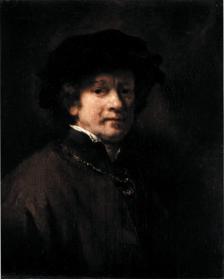 Autoportrait au béret et à la chaîne d’or – Rembrandt, 1654