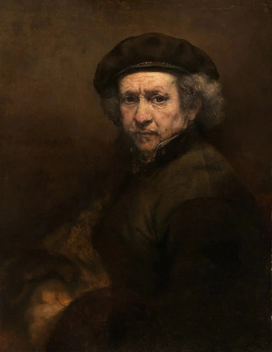 Autoportrait avec béret et col droit – Rembrandt