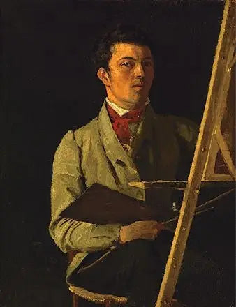 Autoportrait, Corot à son chevalet - Jean-Baptiste Camille Corot image 1 reproduction artisanale de tableau