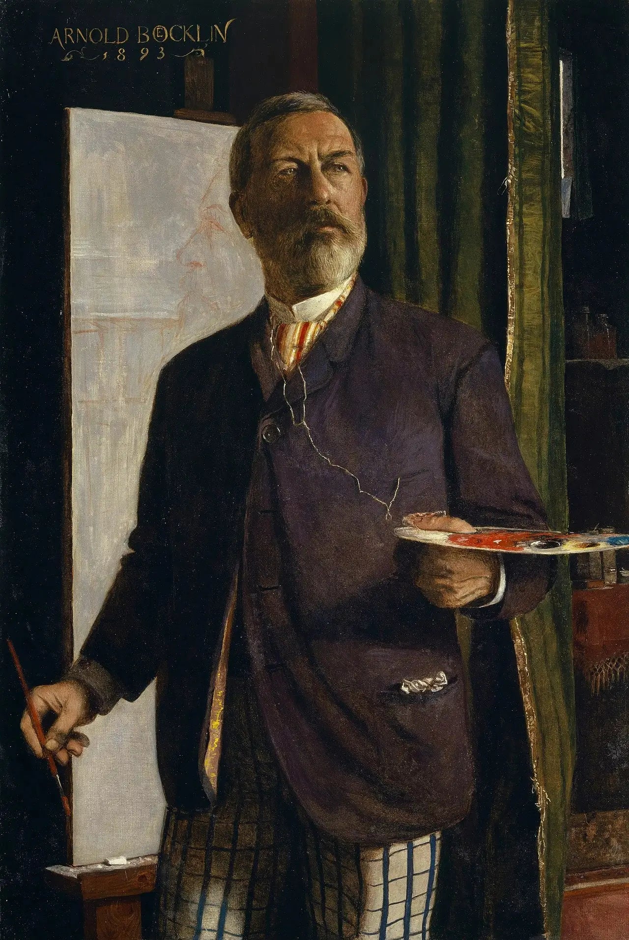 Autoportrait dans l’atelier - Arnold Böcklin image 1 reproduction artisanale de tableau
