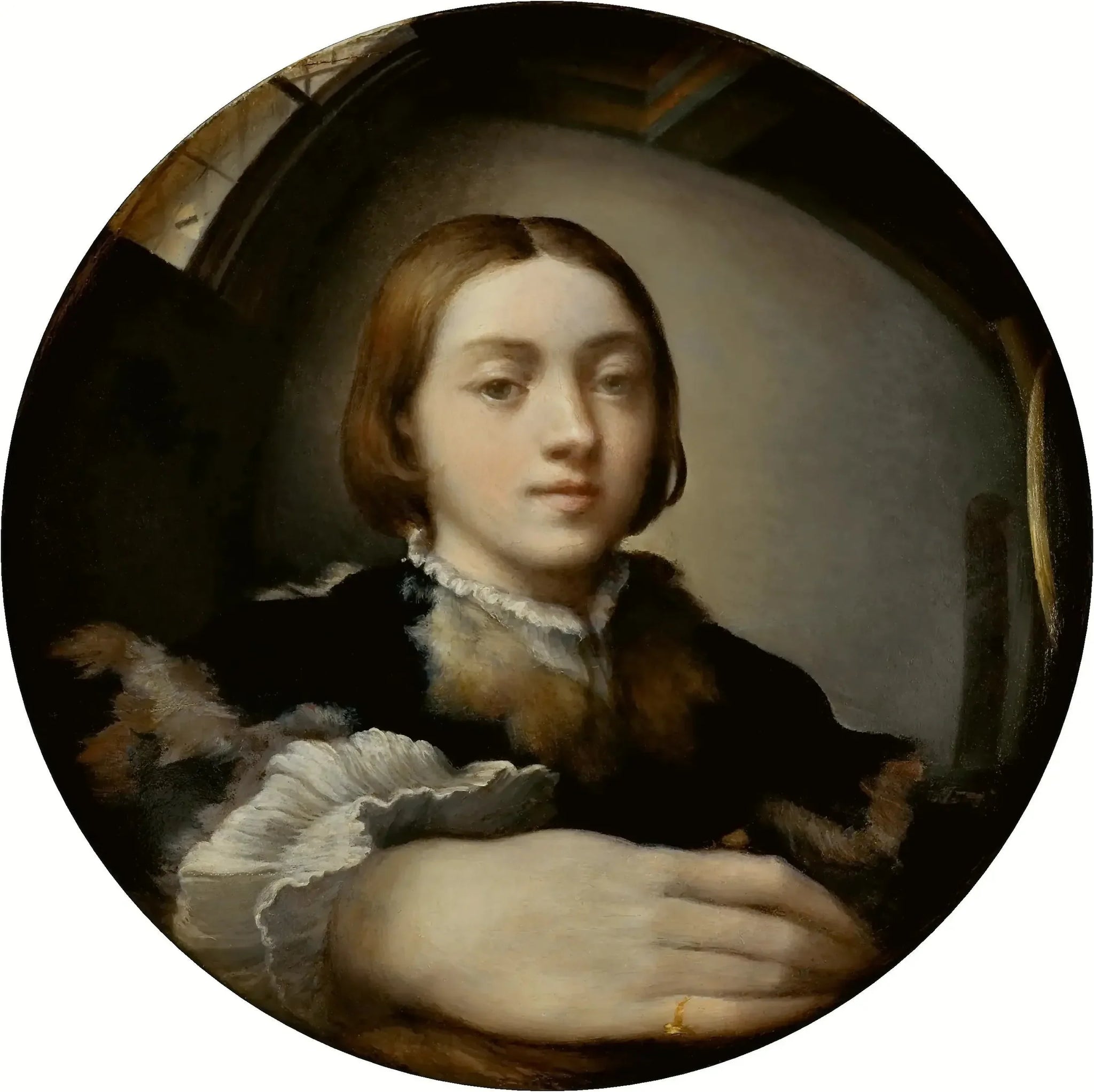 Autoportrait dans un miroir convexe - Parmigianino image 1 reproduction d’œuvre d’art à l’huile