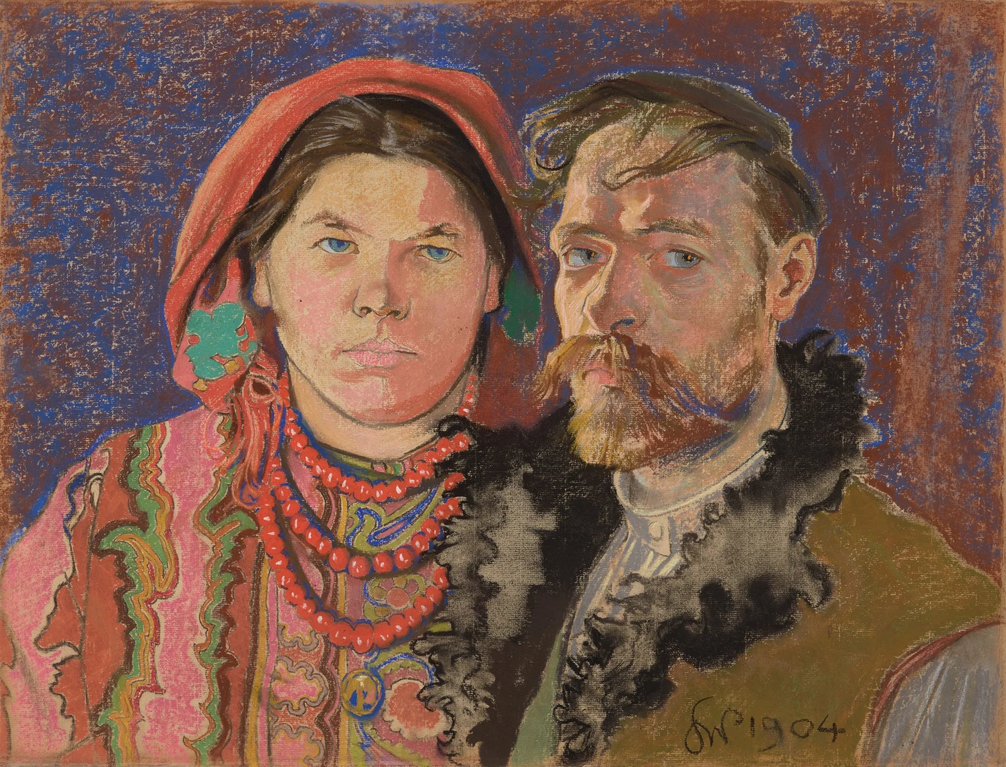 Autoportrait de l'artiste avec son épouse - Stanisław Wyspiański image 1 reproduction réalisée par Alpha Reproduction
