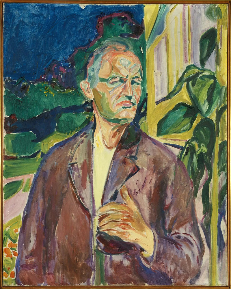 Autoportrait devant le mur de la maison - Edvard Munch