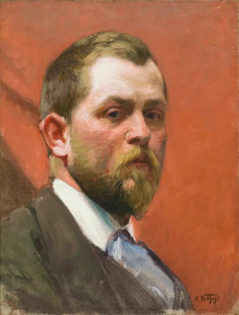 Autoportrait - Edward Henry Potthast image 1 reproduction de peinture à l’huile