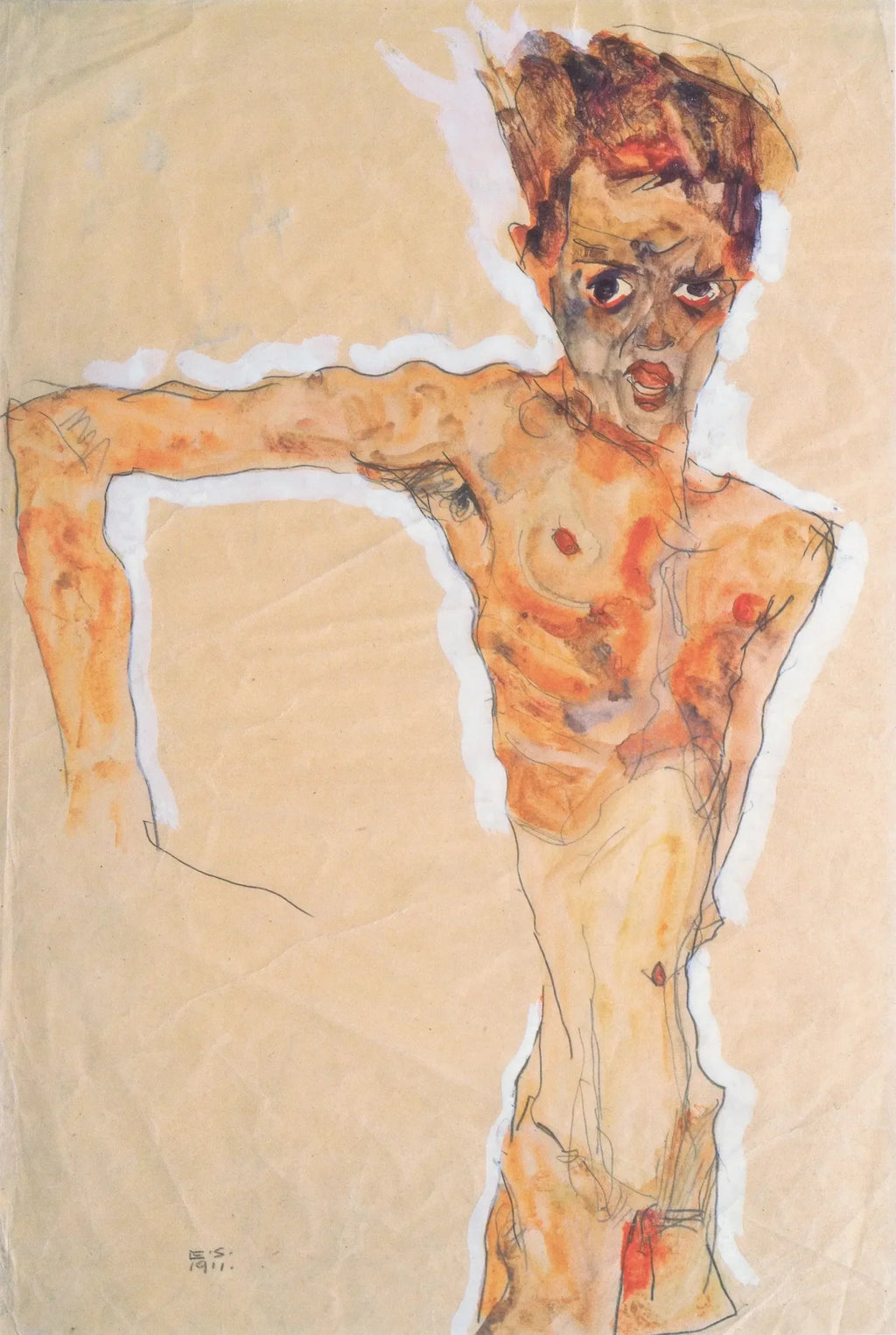 Autoportrait - Egon Schiele image 1 reproduction réalisée par Alpha Reproduction