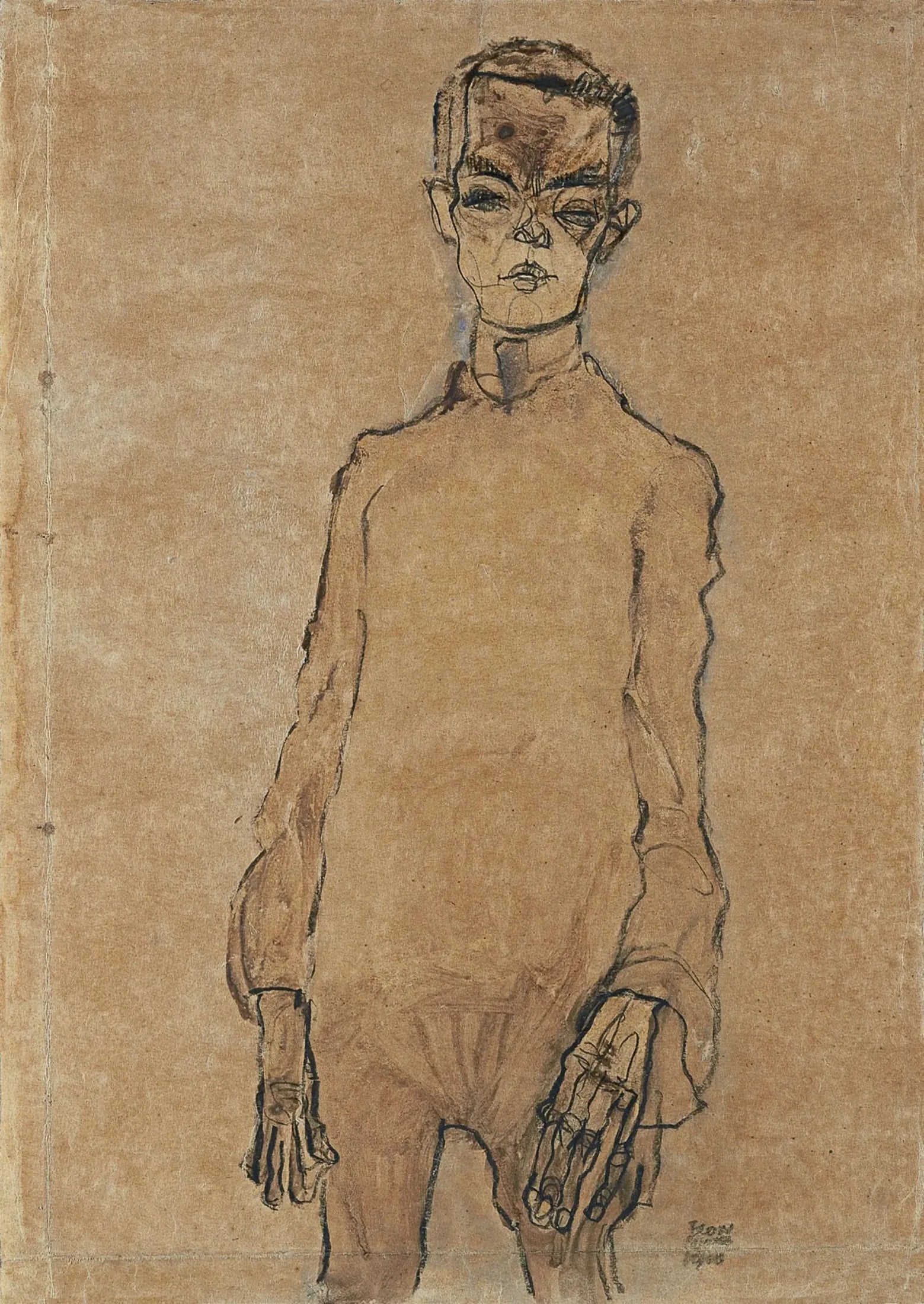 Autoportrait - Egon Schiele image 2 copie peinte à la main à l’huile