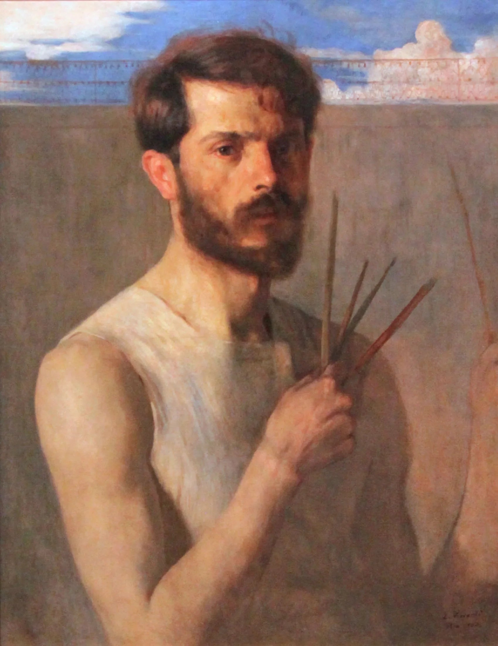Autoportrait - Eliseu Visconti image 1 copie peinte à la main à l’huile