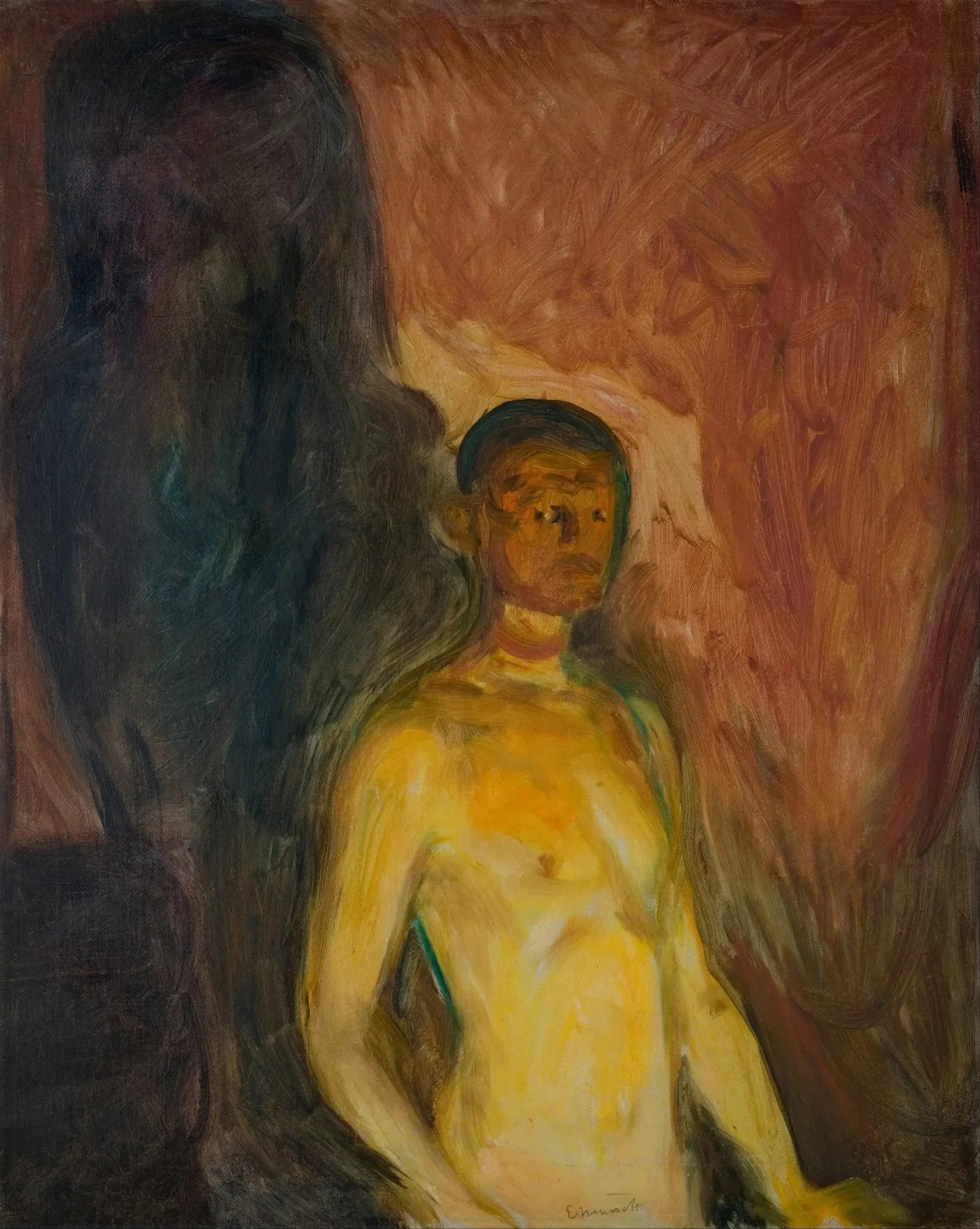 Autoportrait en enfer - Edvard Munch image 1 copie de tableau peinte à la main