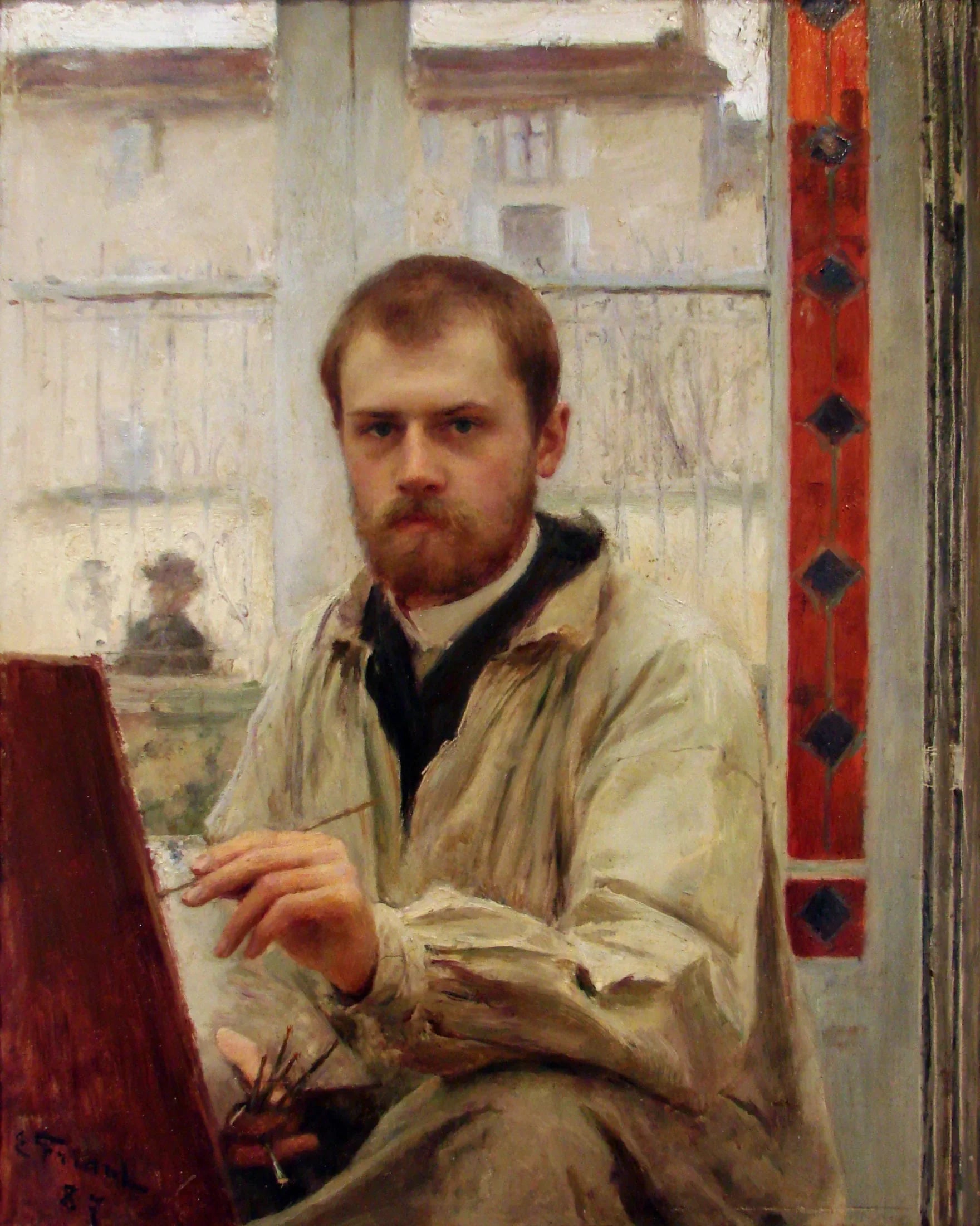 Autoportrait en gris clair - Émile Friant image 1 reproduction artisanale de tableau