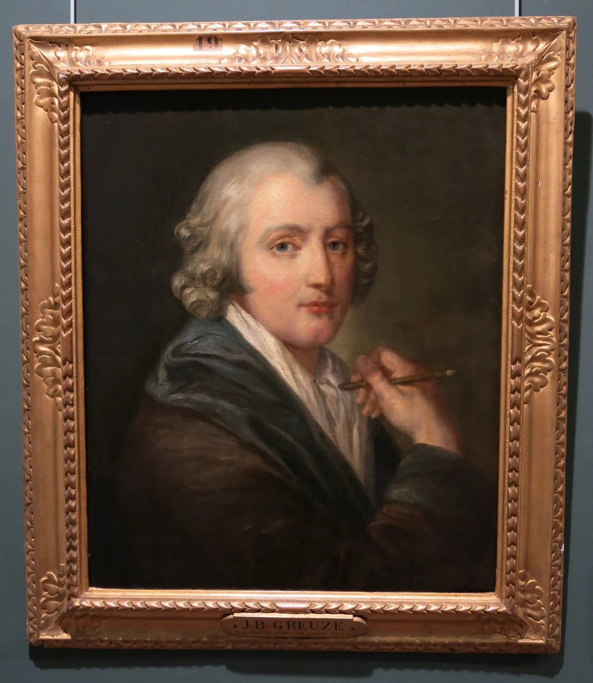 Autoportrait - Jean-Baptiste Greuze image 1 reproduction artisanale de tableau