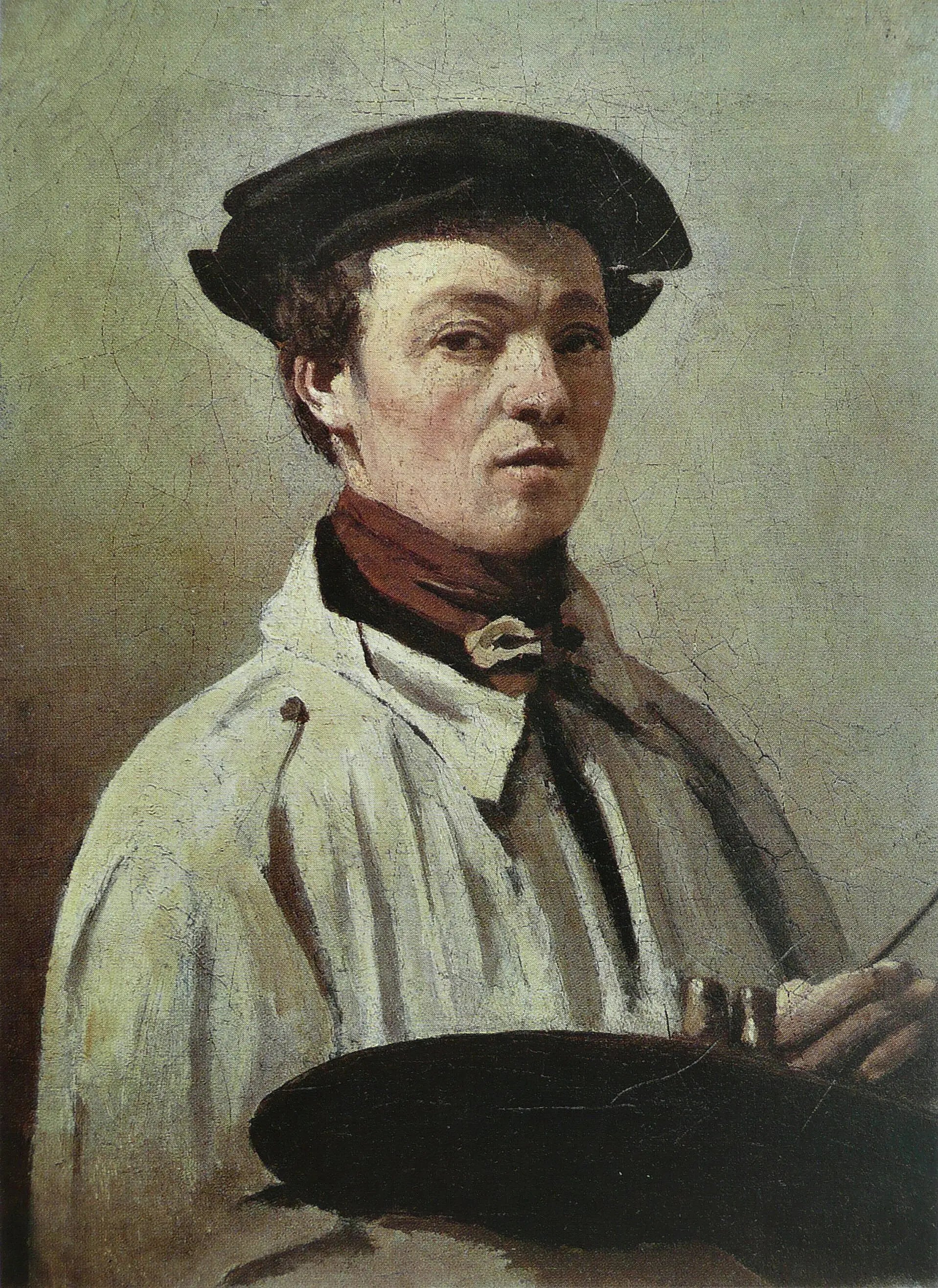 Autoportrait, la palette à la main - Jean-Baptiste Camille Corot image 1 reproduction réalisée par Alpha Reproduction