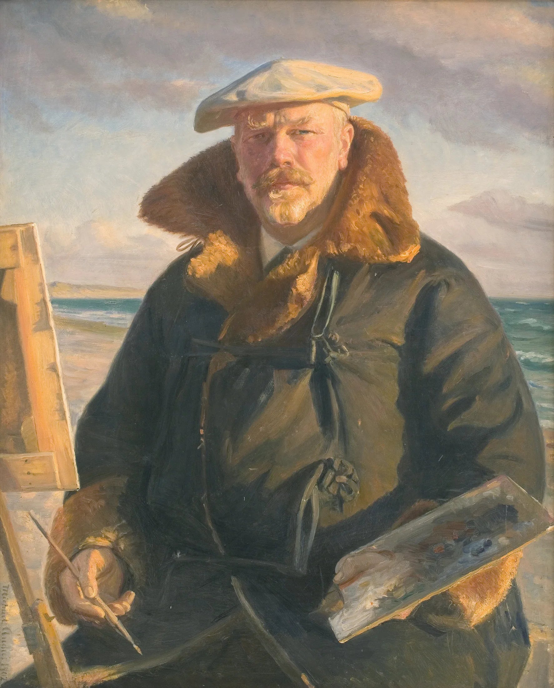 Autoportrait - Michael Peter Ancher image 1 copie peinte à la main à l’huile
