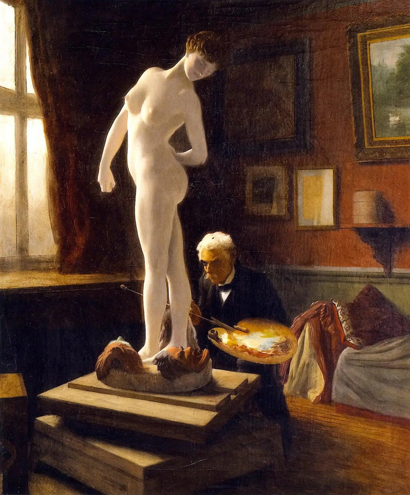 Autoportrait peignant La Joueuse de boules - Jean-Léon Gérôme