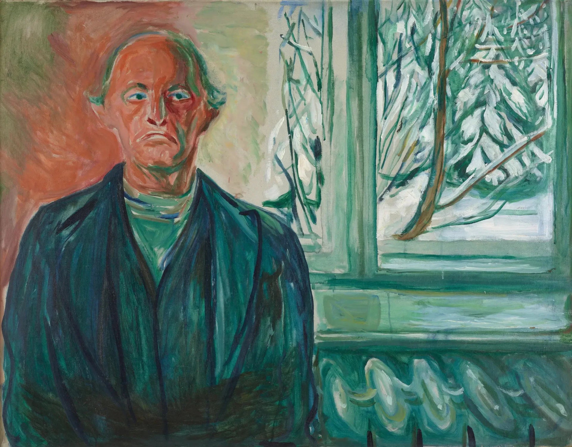 Autoportrait près de la fenêtre - Edvard Munch image 1 reproduction de peinture à l’huile