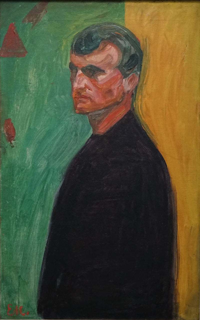 Autoportrait sur un fond bicolore - Edvard Munch