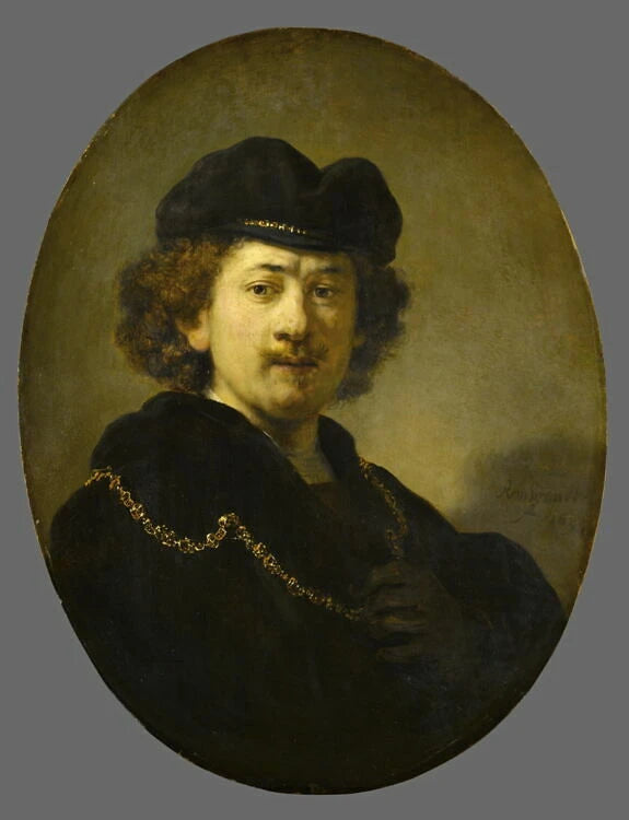 Autoportrait à la toque et à la chaîne d'or - Rembrandt