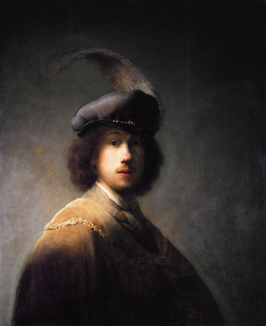 Autoportrait à vingt-trois ans, au béret à plume – Rembrandt, 1629