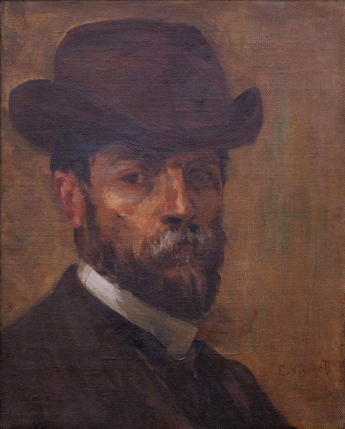 Autorretrato com chapéu c.1913 - Eliseu Visconti image 1 reproduction artisanale de tableau