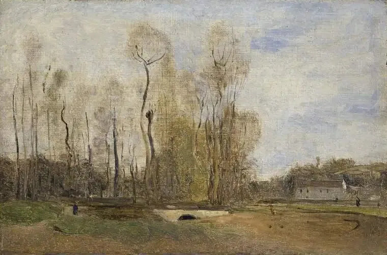 Auvers-sur-Oise : La jument à Daubigny - Jean-Baptiste Camille Corot image 1 copie de tableau peinte à la main