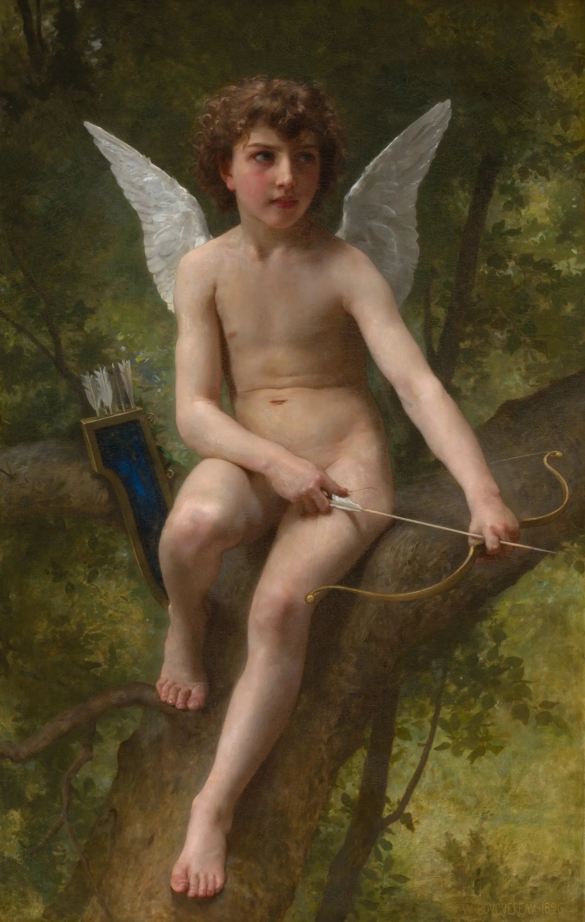 Aux aguets - Bouguereau image 1 copie de tableau peinte à la main