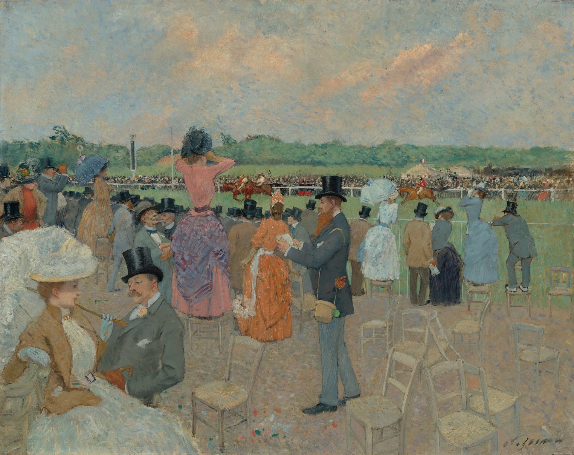 Aux Courses à Longchamp - Jean-Louis Forain image 1 tableau peint à l’huile sur toile