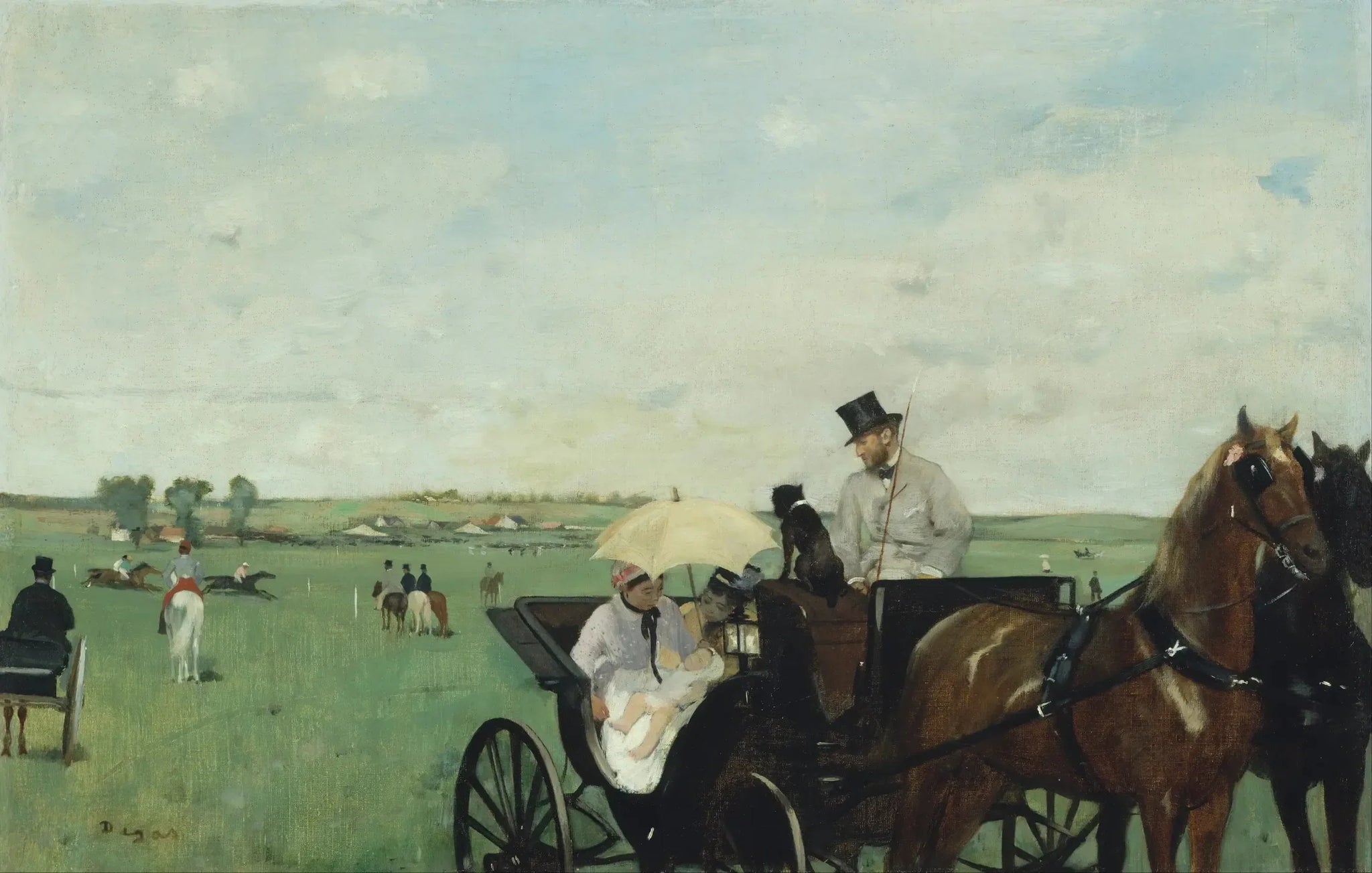 Aux courses en province - Edgar Degas image 1 copie de tableau peinte à la main