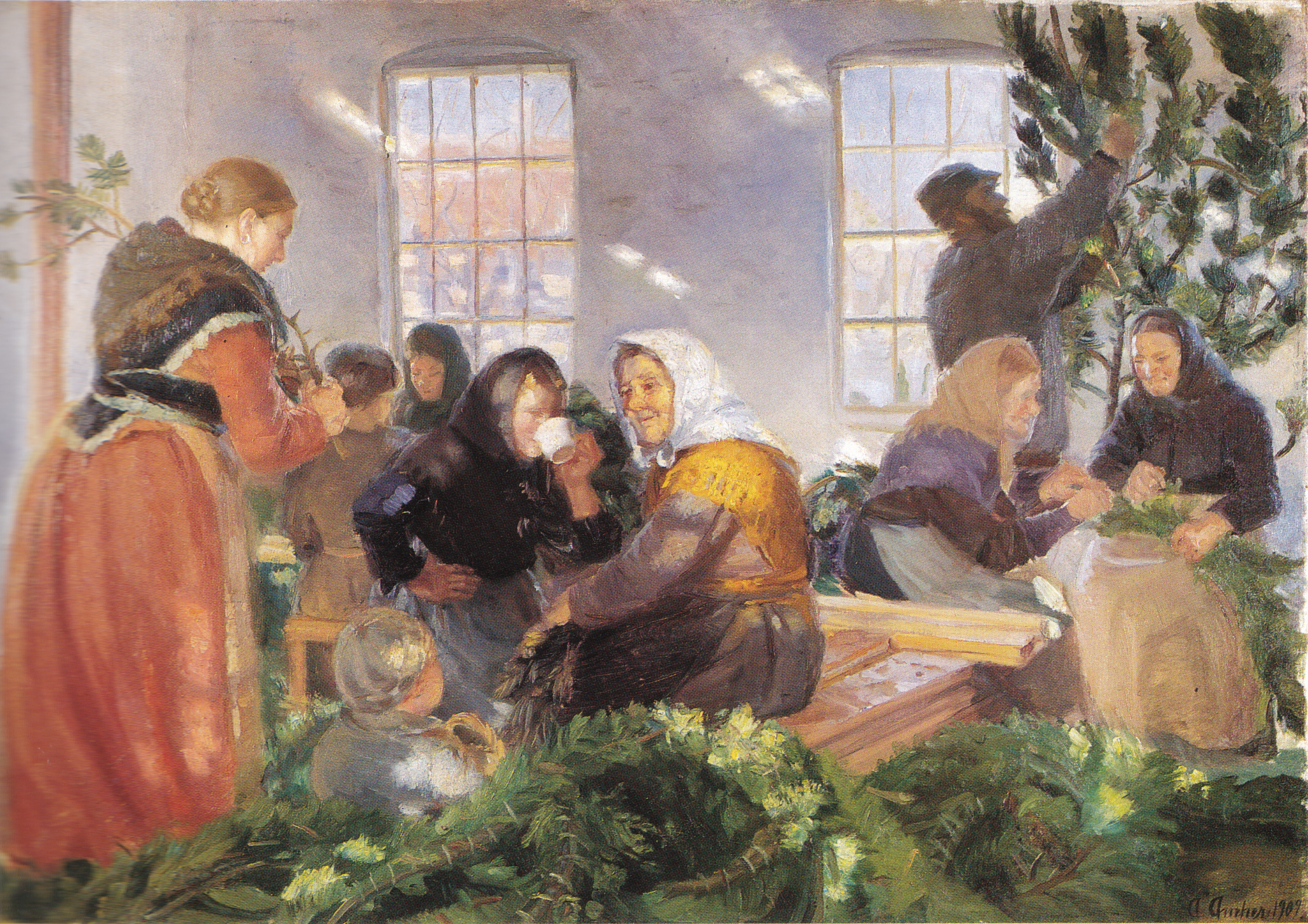 Avant l'arrivée du roi - Anna Ancher image 1 reproduction artisanale de tableau