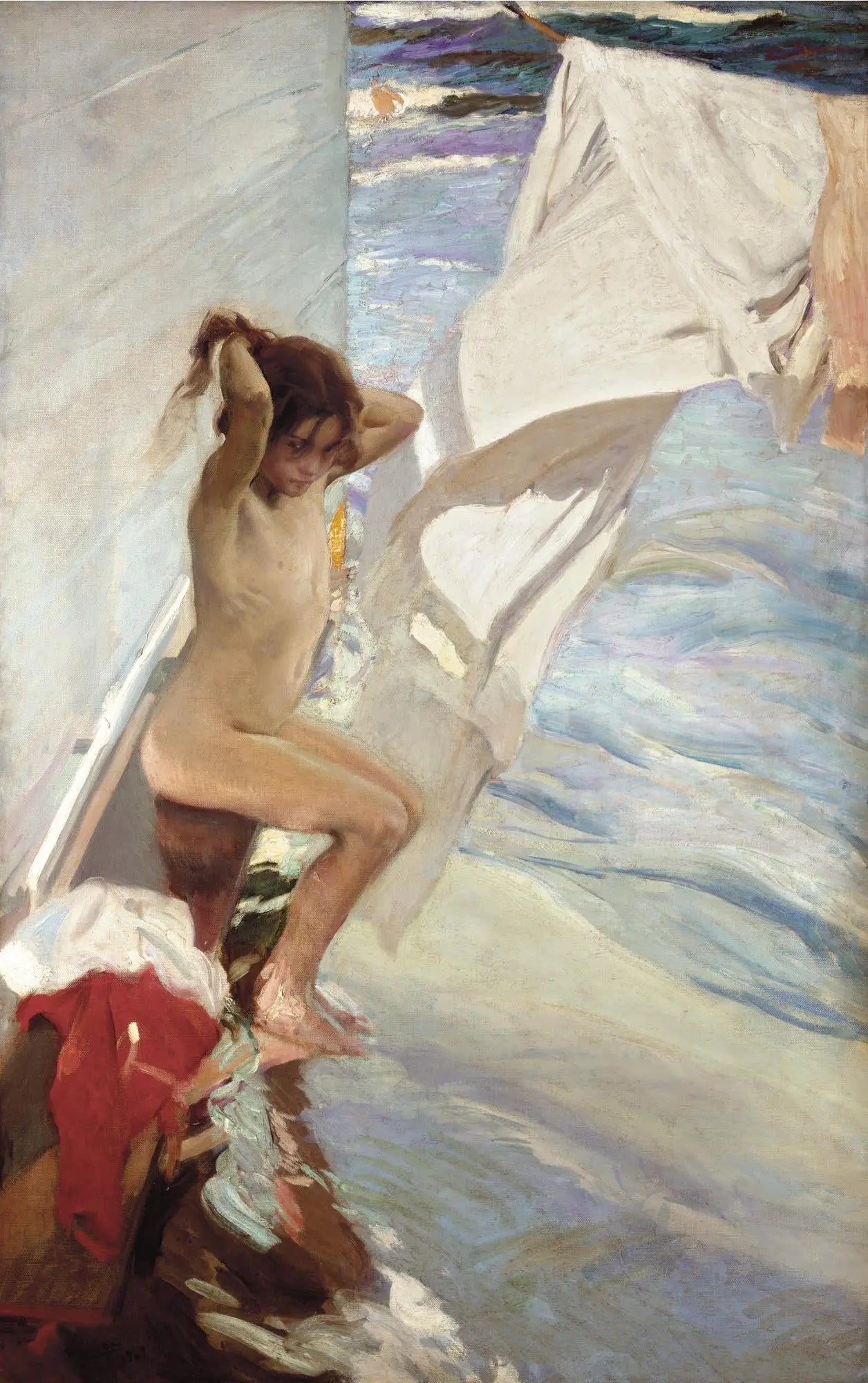 Avant le bain - Joaquín Sorolla image 1 reproduction de peinture à l’huile