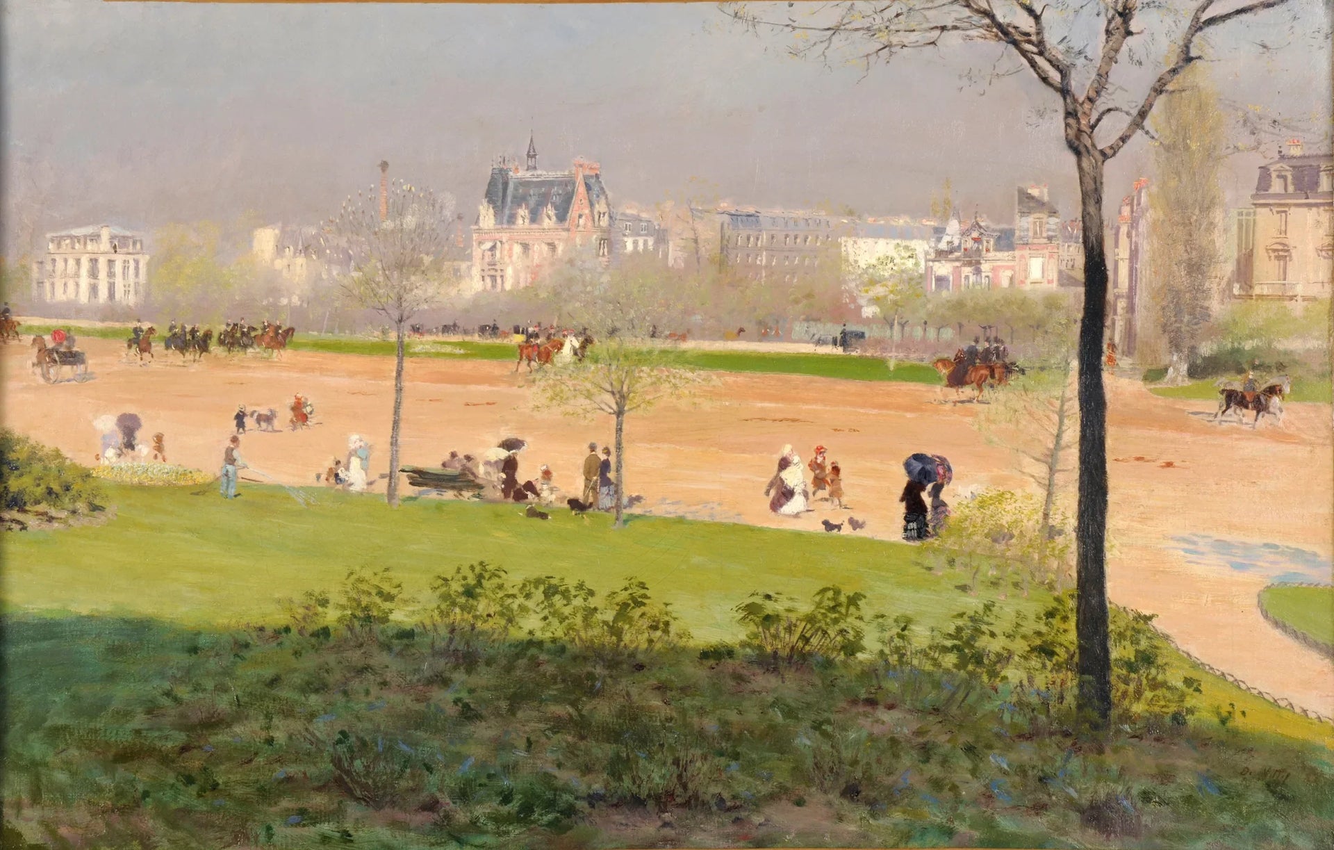 Avenue du Bois de Boulogne - Giuseppe De Nittis image 1 copie de tableau peinte à la main