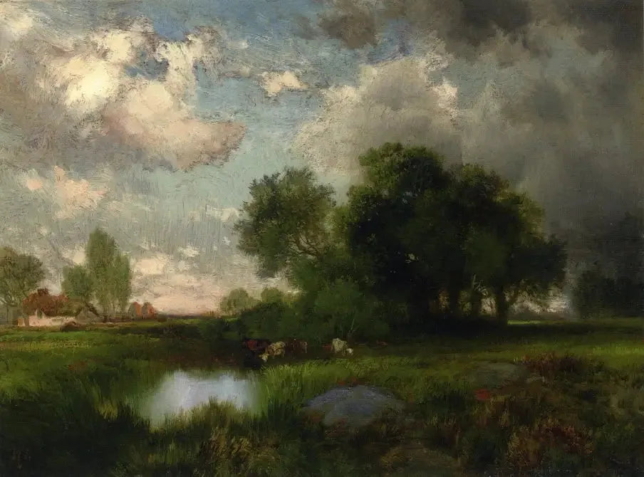 Averse passagère - Thomas Moran image 1 copie peinte à la main à l’huile
