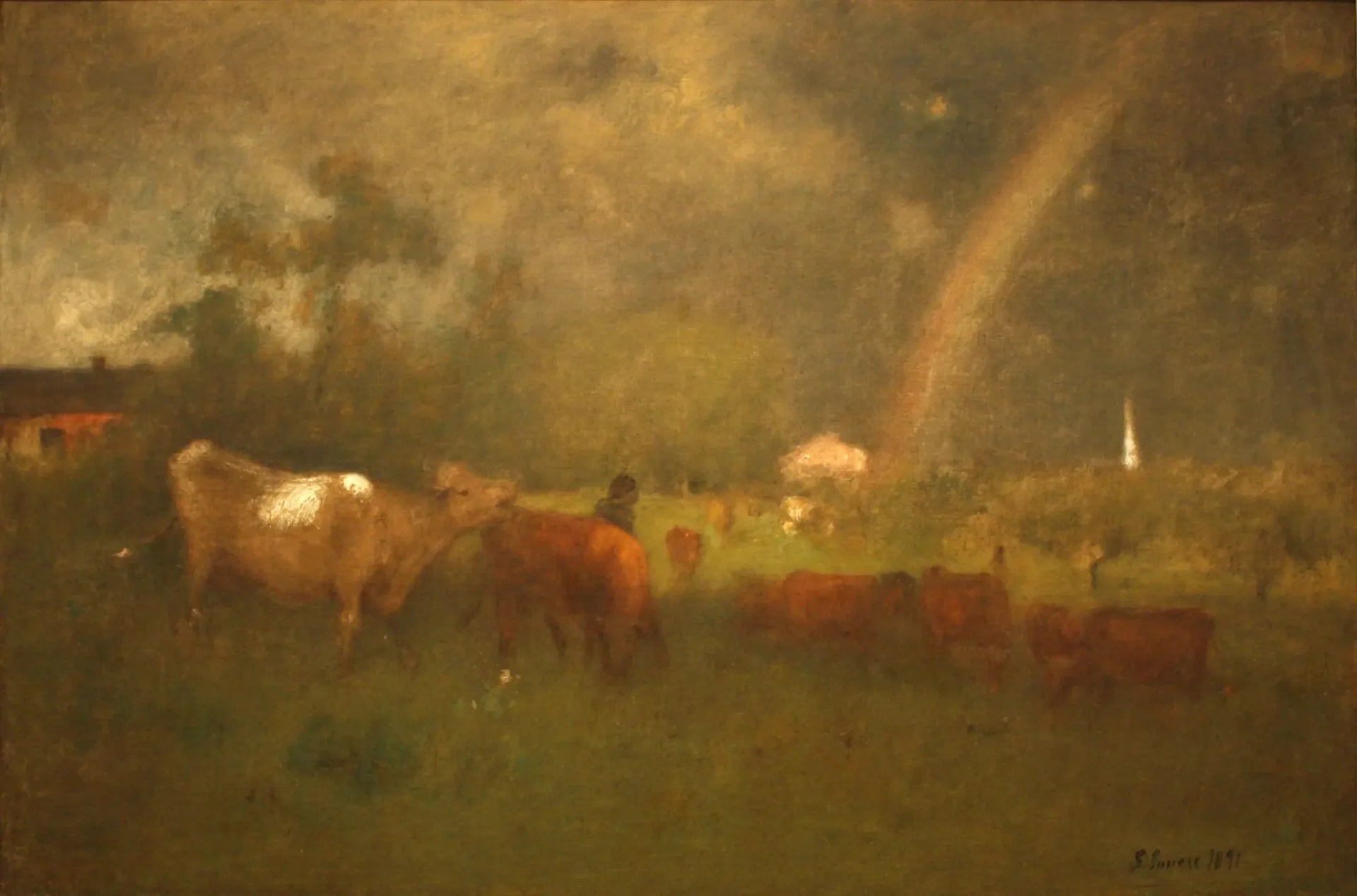 Averse sur le fleuve Delaware - George Inness image 1 reproduction artisanale de tableau