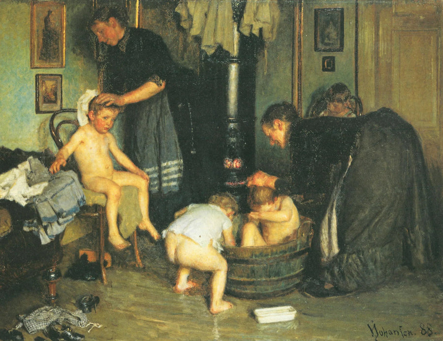 Børnene vaskes - Viggo Johansen