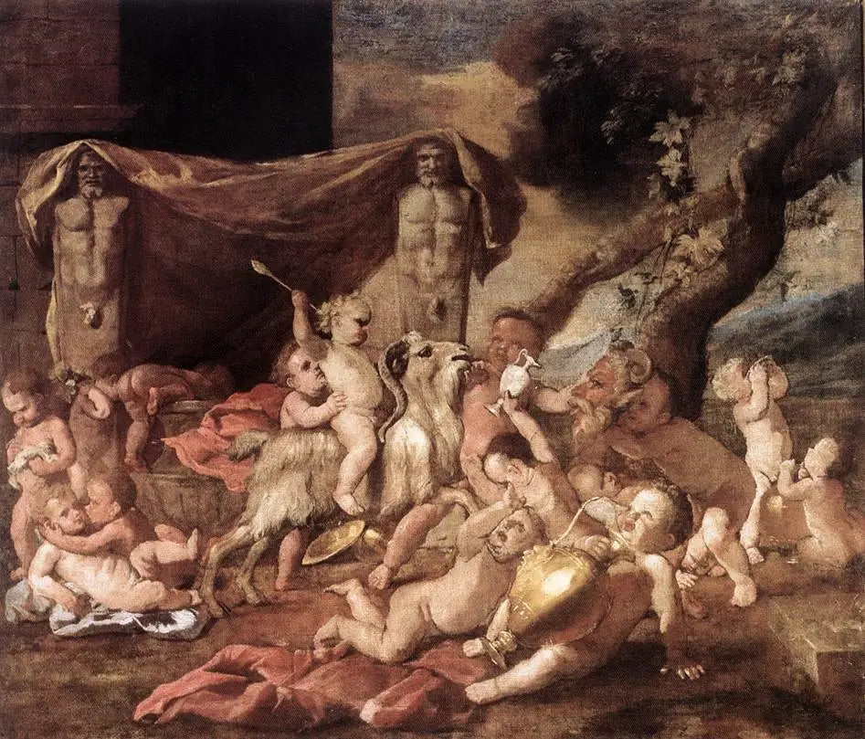Bacchanale d'enfants - Nicolas Poussin image 1 reproduction de peinture à l’huile
