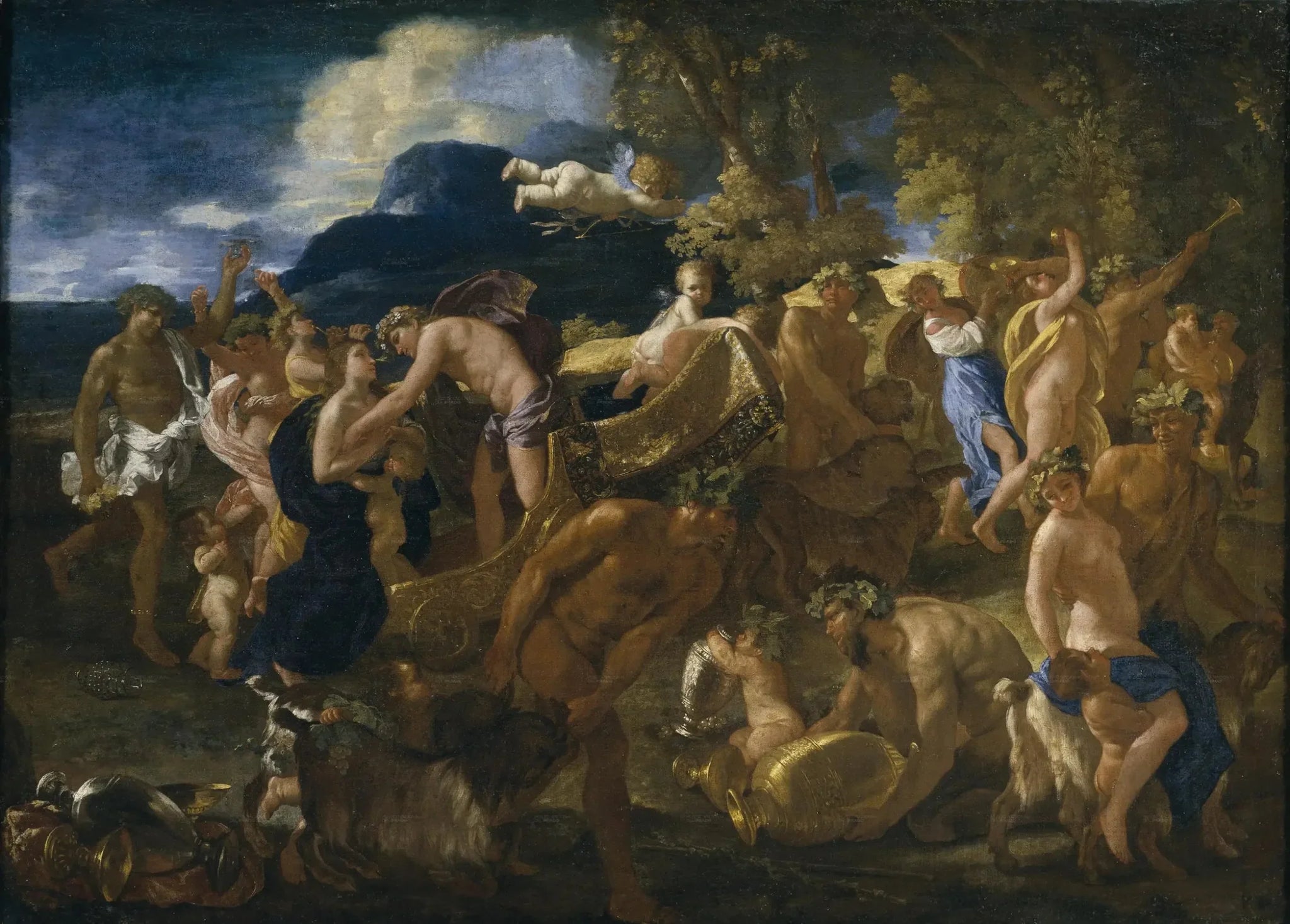Bacchanale - Nicolas Poussin image 1 copie peinte à la main à l’huile