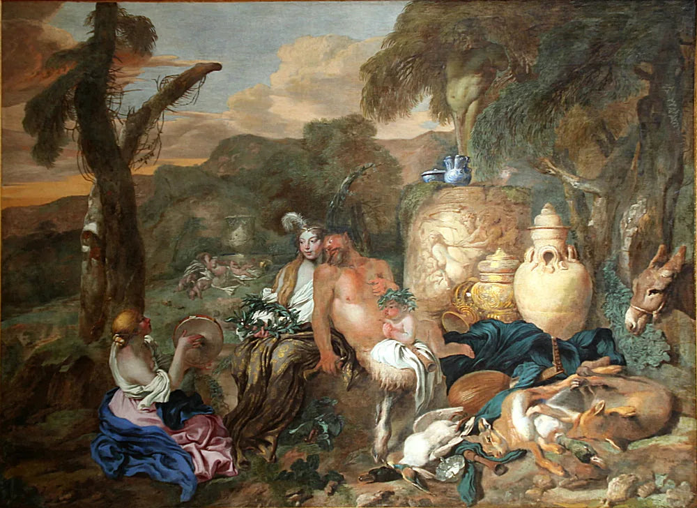 Bacchante et Satyre - Giovanni Benedetto Castiglione image 1 reproduction artisanale de tableau