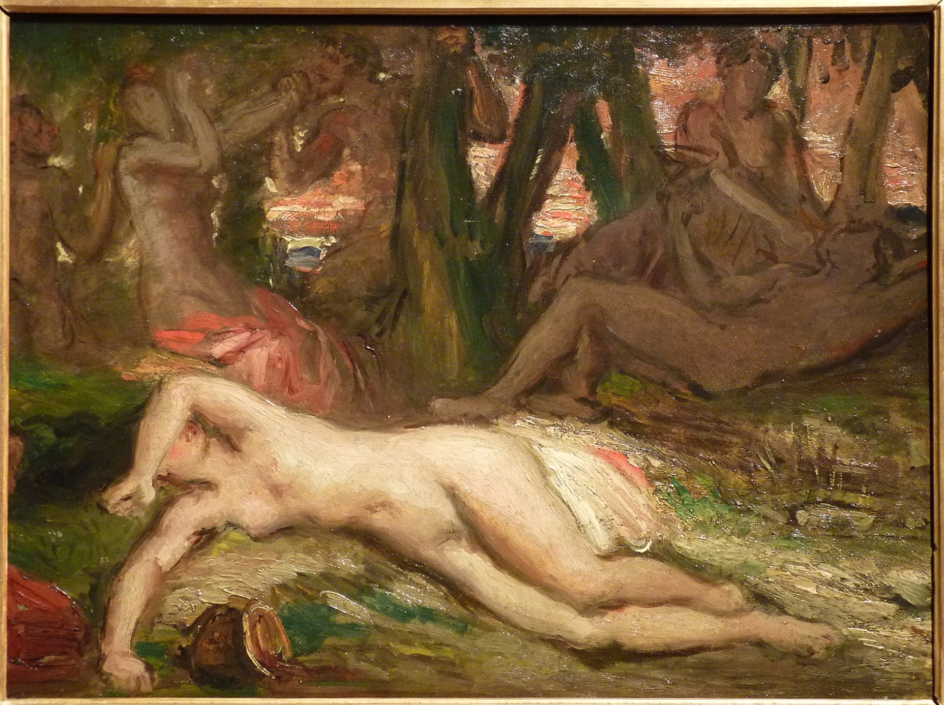 Bacchante et satyres - Théodore Chassériau image 1 reproduction d’œuvre d’art à l’huile