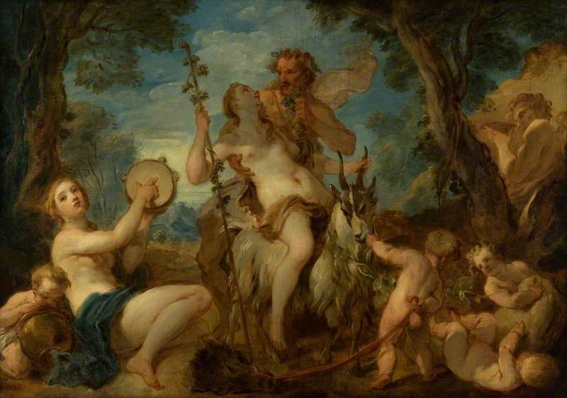 Bacchantes et Satyres - Charles-Joseph Natoire image 1 copie peinte à la main à l’huile