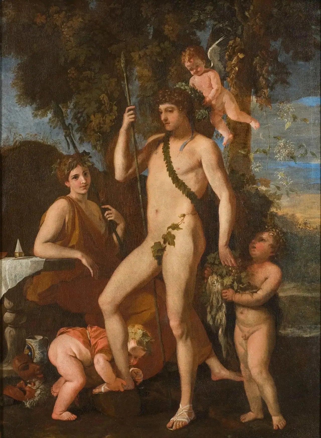 Bacchus-Apollon - Nicolas Poussin image 1 reproduction de peinture à l’huile