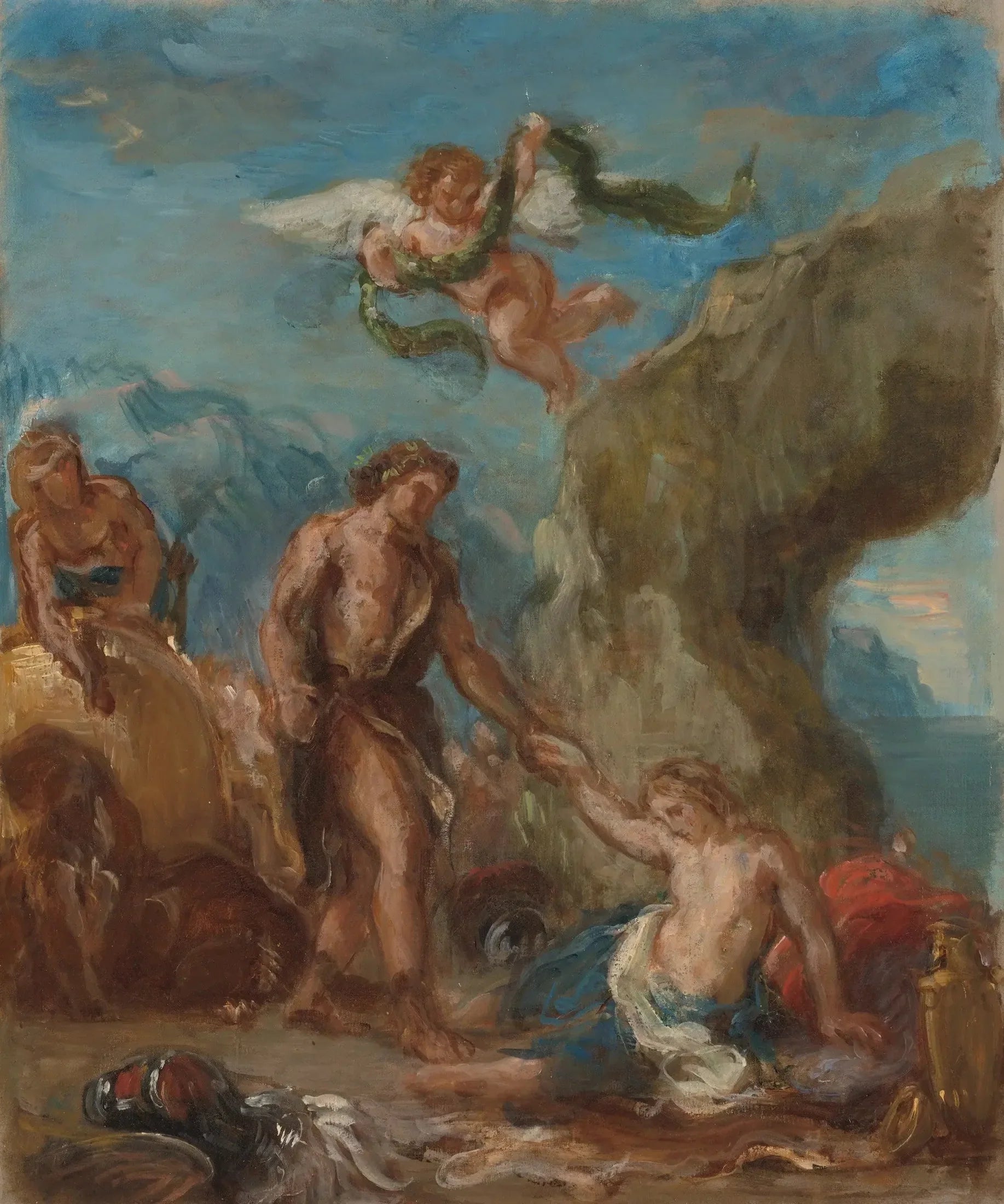 Bacchus et Ariane (Esquisse pour « L'Automne » des « Quatre Saisons ») - Eugène Delacroix image 1 tableau peint à l’huile sur toile