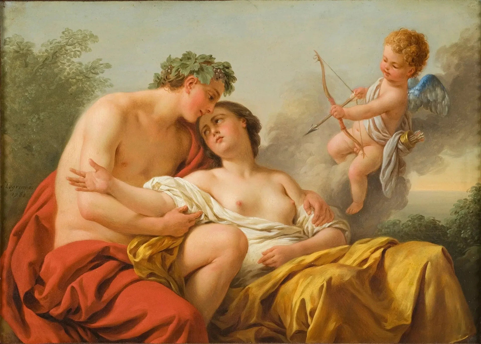 Bacchus et Ariane - Louis Jean François Lagrenée image 1 reproduction artisanale de tableau